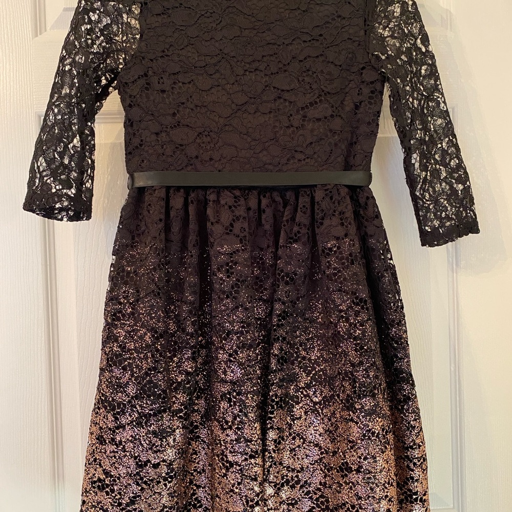 Blush by Us Angels Black and Rose Gold Lace Dress